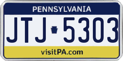 PA license plate JTJ5303