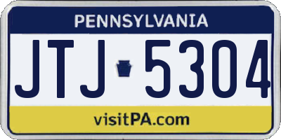 PA license plate JTJ5304