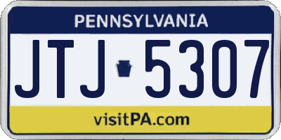PA license plate JTJ5307