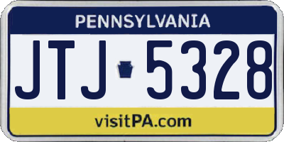 PA license plate JTJ5328