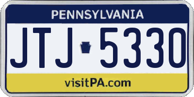 PA license plate JTJ5330