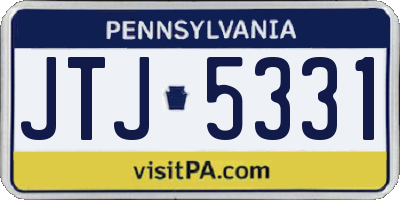 PA license plate JTJ5331