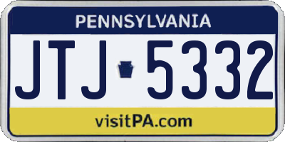 PA license plate JTJ5332