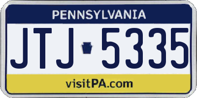 PA license plate JTJ5335