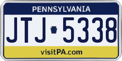PA license plate JTJ5338