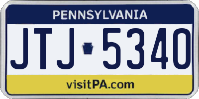 PA license plate JTJ5340
