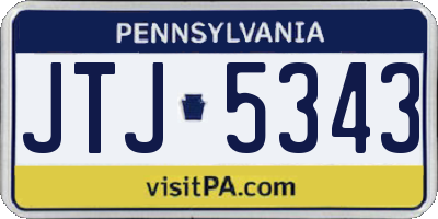 PA license plate JTJ5343