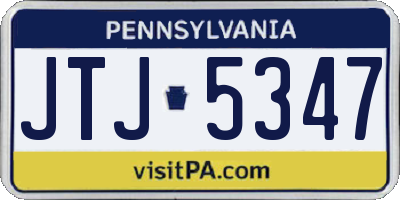 PA license plate JTJ5347