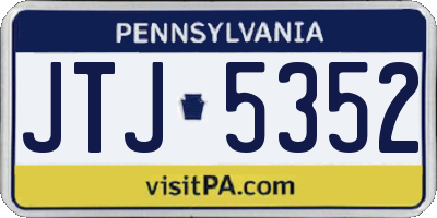 PA license plate JTJ5352