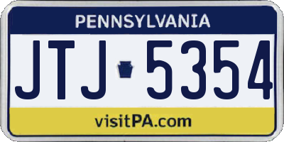 PA license plate JTJ5354