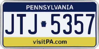 PA license plate JTJ5357