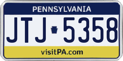 PA license plate JTJ5358
