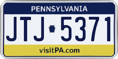 PA license plate JTJ5371