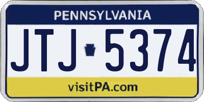 PA license plate JTJ5374