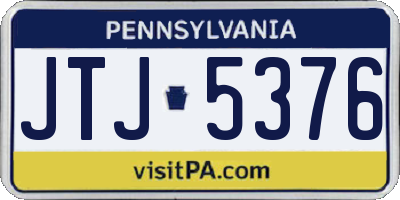 PA license plate JTJ5376