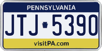 PA license plate JTJ5390