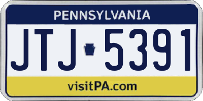PA license plate JTJ5391