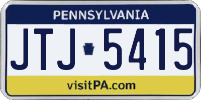 PA license plate JTJ5415