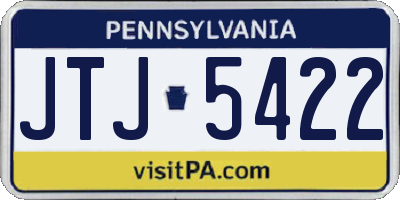PA license plate JTJ5422