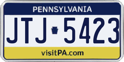 PA license plate JTJ5423