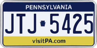PA license plate JTJ5425