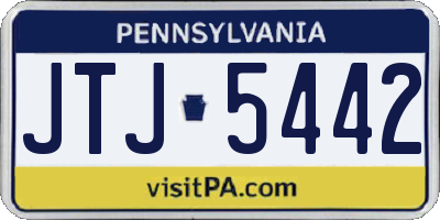 PA license plate JTJ5442