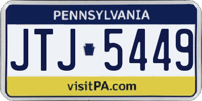 PA license plate JTJ5449
