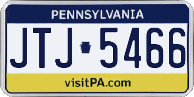 PA license plate JTJ5466