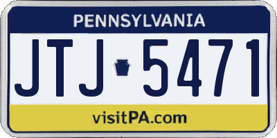 PA license plate JTJ5471