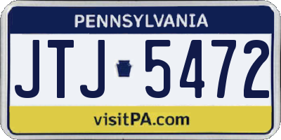 PA license plate JTJ5472