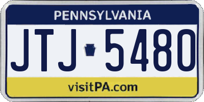 PA license plate JTJ5480