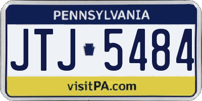 PA license plate JTJ5484