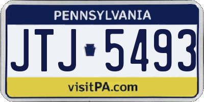 PA license plate JTJ5493