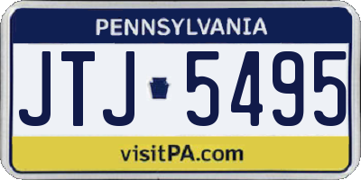 PA license plate JTJ5495