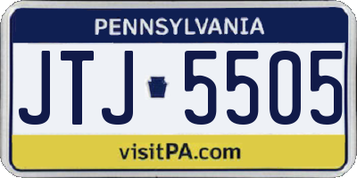PA license plate JTJ5505