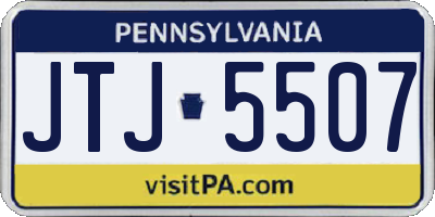 PA license plate JTJ5507