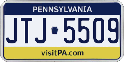 PA license plate JTJ5509