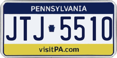PA license plate JTJ5510