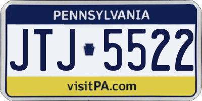 PA license plate JTJ5522