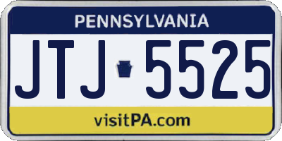 PA license plate JTJ5525