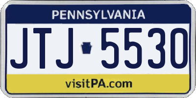 PA license plate JTJ5530