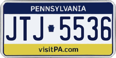 PA license plate JTJ5536