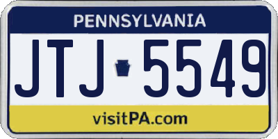 PA license plate JTJ5549