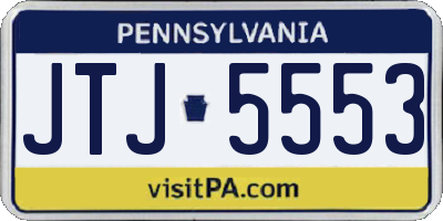 PA license plate JTJ5553