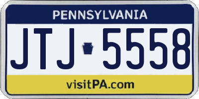 PA license plate JTJ5558
