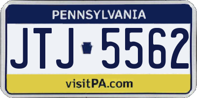 PA license plate JTJ5562