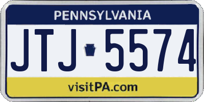PA license plate JTJ5574