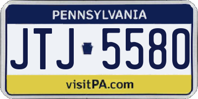 PA license plate JTJ5580