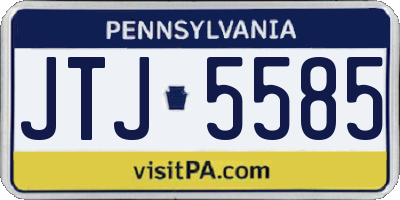 PA license plate JTJ5585