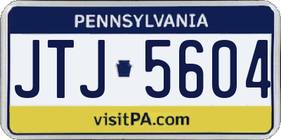 PA license plate JTJ5604